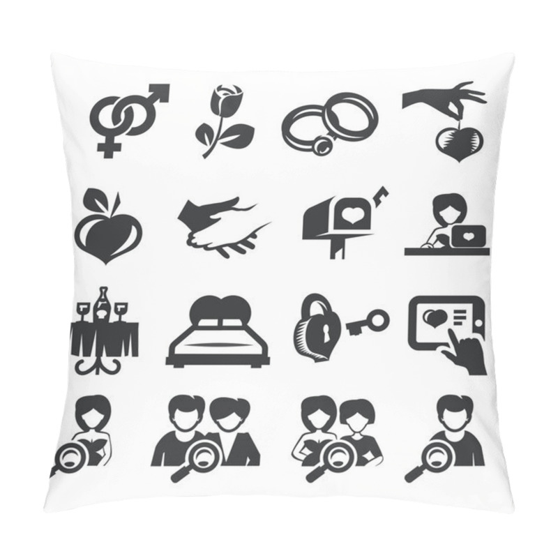 Personality  Dating Icon Set Pillow Covers