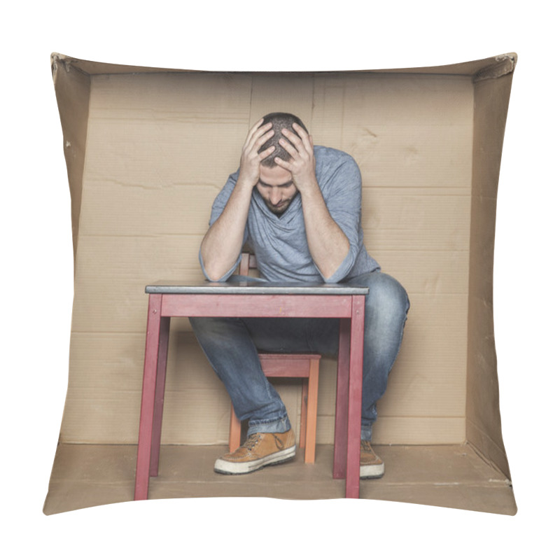 Personality  Broken Man Without A Job Pillow Covers