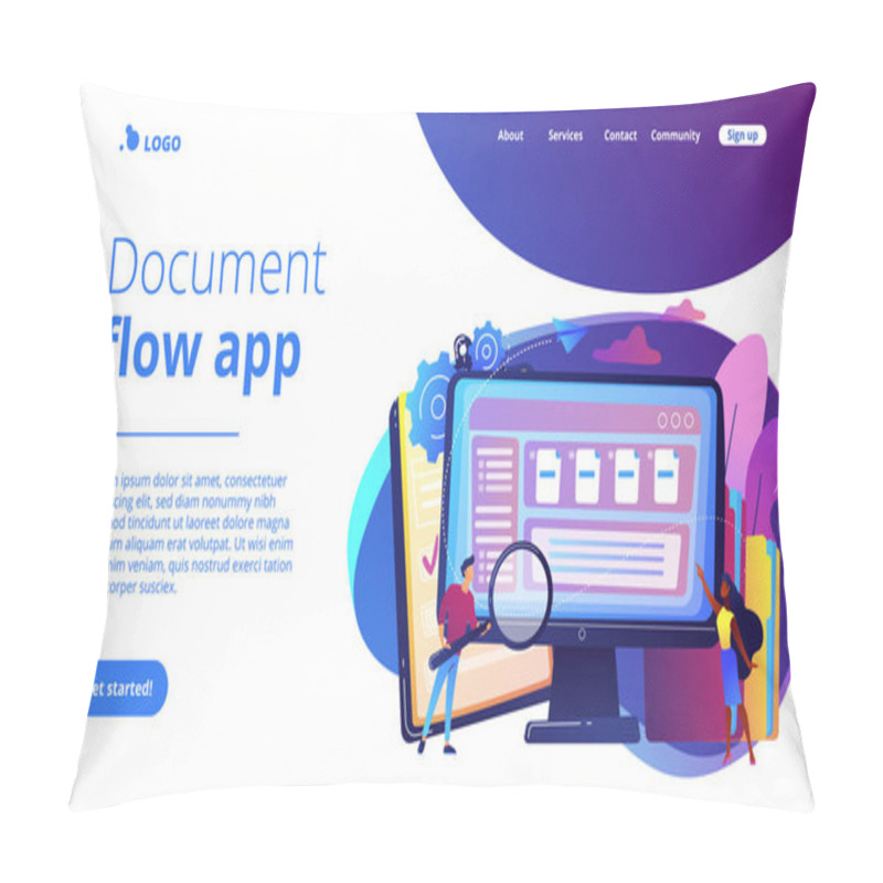 Personality  Document Management Soft Concept Landing Page. Pillow Covers