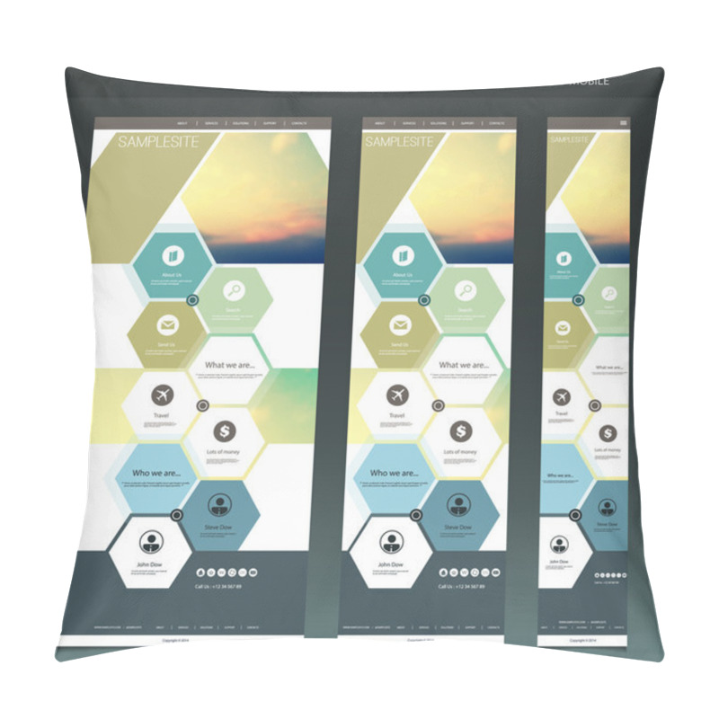 Personality  One Page Website Template With Blurred Background - Sunset Pillow Covers