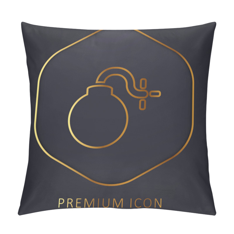 Personality  Bomb With Burning Fuse Golden Line Premium Logo Or Icon Pillow Covers