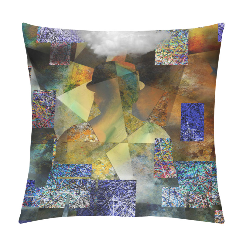 Personality  Art Man. Modern Digital Abstract. 3D Rendering Pillow Covers