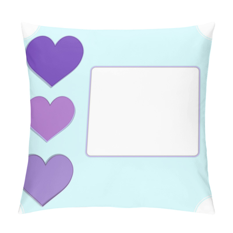 Personality  Banner Template With Violet Hearts. For Media, Print, Flyer. Decoration Magazine, Booklet, Cover, Poster Design, Web Green And Violet. Illustration Pillow Covers