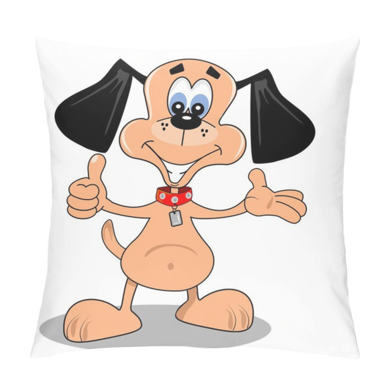 Personality  A Cartoon Dog In A Presentation Pose Pillow Covers