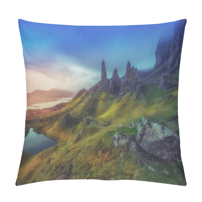 Personality  Dramatic Highland Pinnacles Old Man Of Storr Skye Scotland Pillow Covers