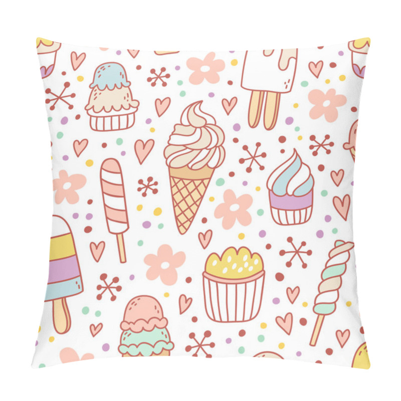 Personality  Yummy Ice Cream Seamless Pattern Pillow Covers