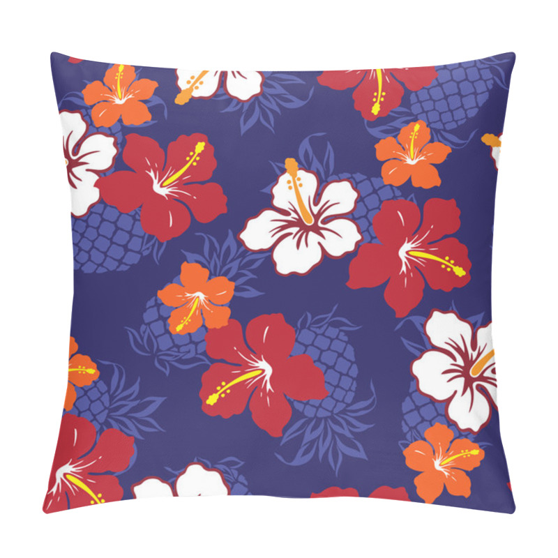 Personality  Hibiscus And A Pineapple Pillow Covers