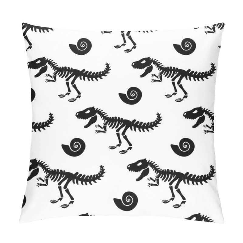 Personality  Dinosaur Skeleton And Fossils. Vector Seamless Pattern.  Pillow Covers