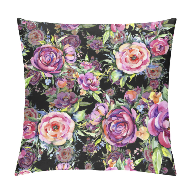 Personality  Watercolor Bouquet Pink Peony Flowes. Floral Botanical Flower.Seamless Background Pattern. Pillow Covers