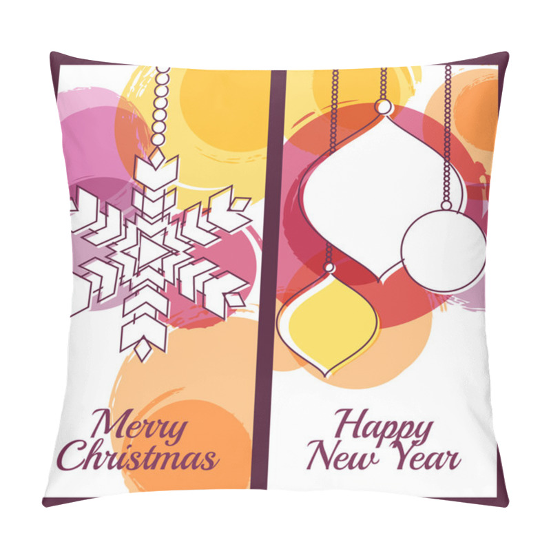 Personality  Vector Illustration Of Snowflake, Fir Tree Toys, Baubles And Col Pillow Covers