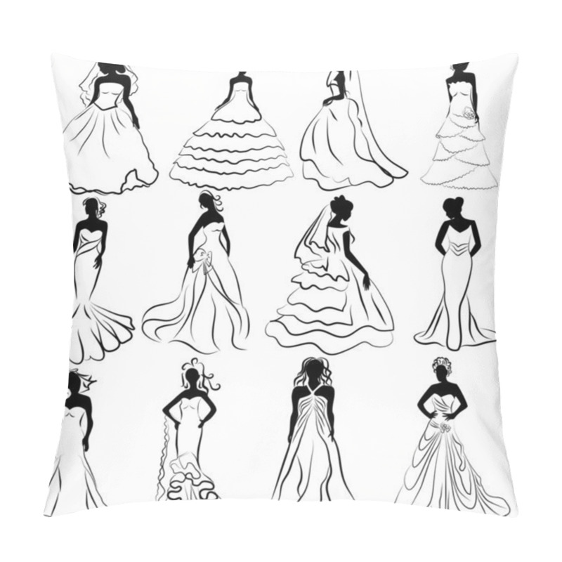 Personality  Kit Silhouette Of The Brides In Wedding Charge Pillow Covers