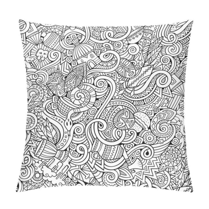 Personality  Cartoon Hand-drawn Doodles On The Subject Of Africa Style Theme Pillow Covers