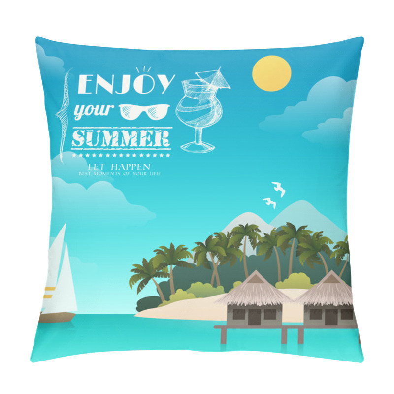 Personality  Tropical Island Background Pillow Covers