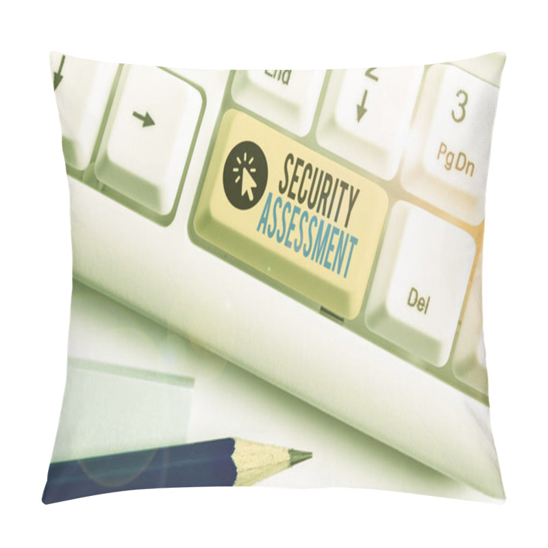 Personality  Text Sign Showing Security Assessment. Conceptual Photo Study To Locate IT Security Vulnerabilities And Risks. Pillow Covers