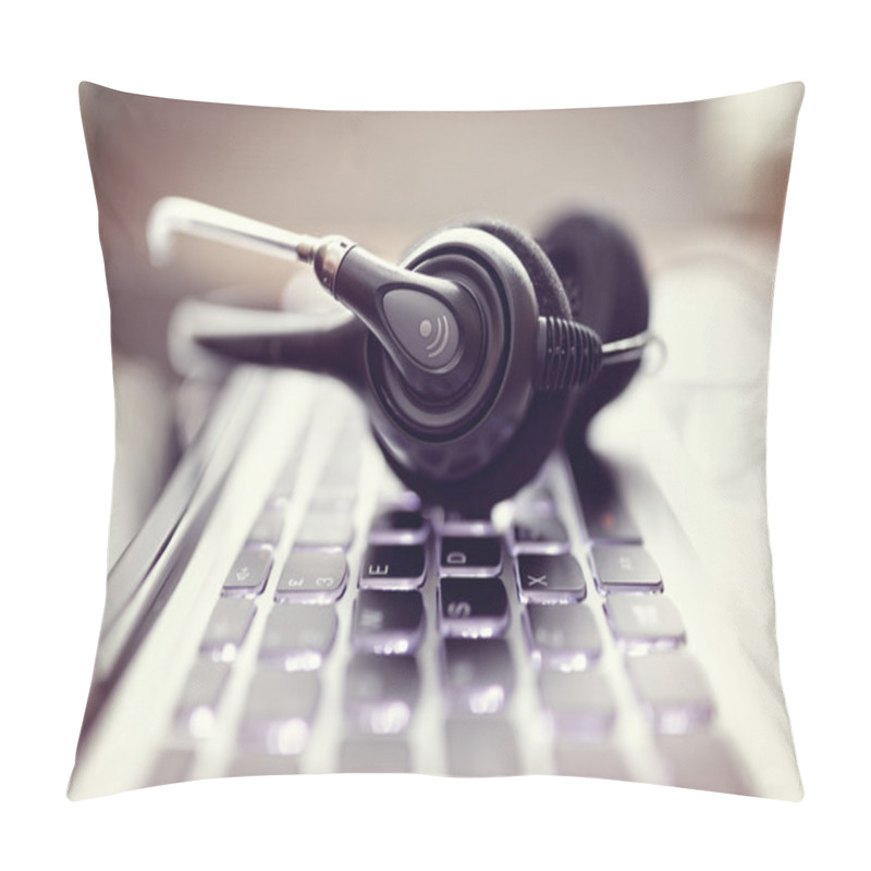 Personality  Headset On A Laptop Computer Keyboard Pillow Covers