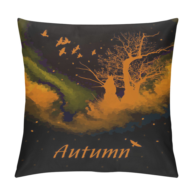 Personality  Autumn Abstract Landscape Vector Illustration Pillow Covers