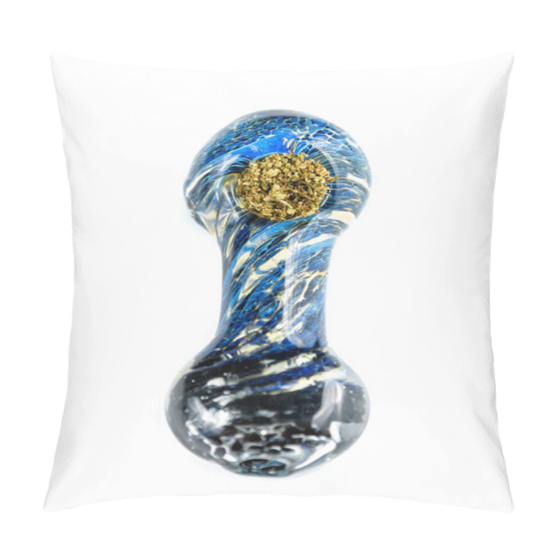 Personality  Close Up Of Medical Marijuana Bud With A Glass Pipe Pillow Covers