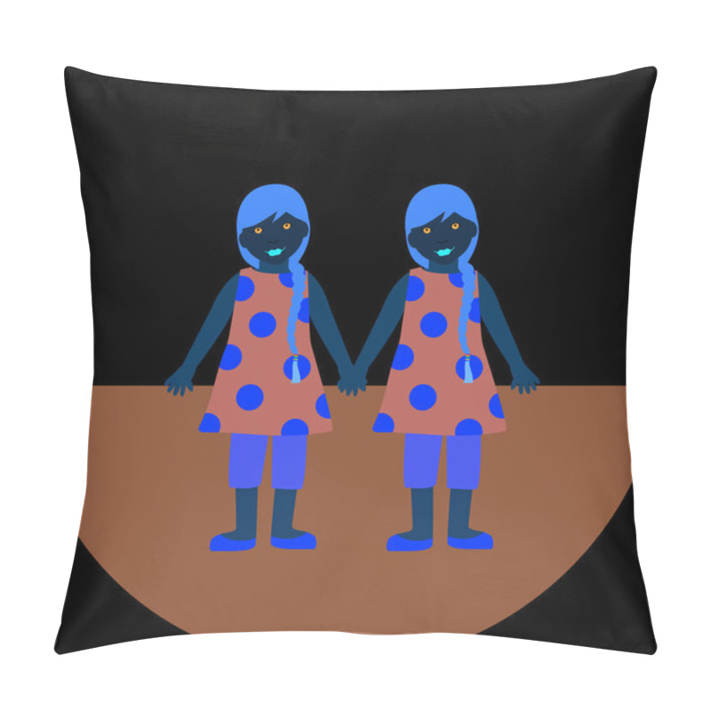 Personality  Children Twins Girls Concept Pillow Covers