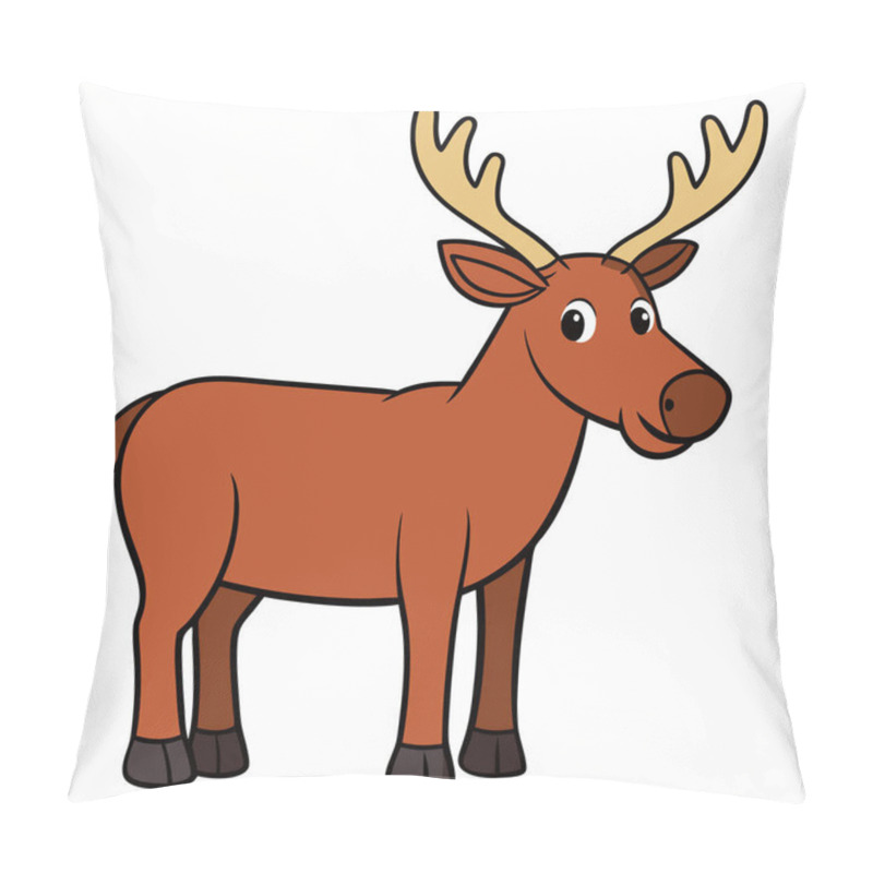 Personality  Ungulates Flat Vector Illustration Style On White Background Pillow Covers