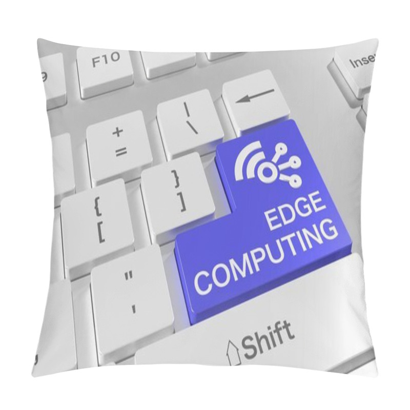 Personality  Edge Computing White Keyboard With Wireless Network Symbol Pillow Covers