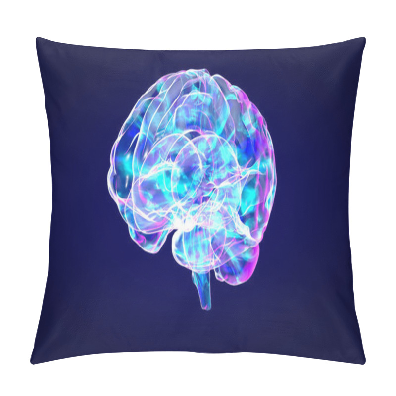 Personality  3D Illustration With Brain Pillow Covers