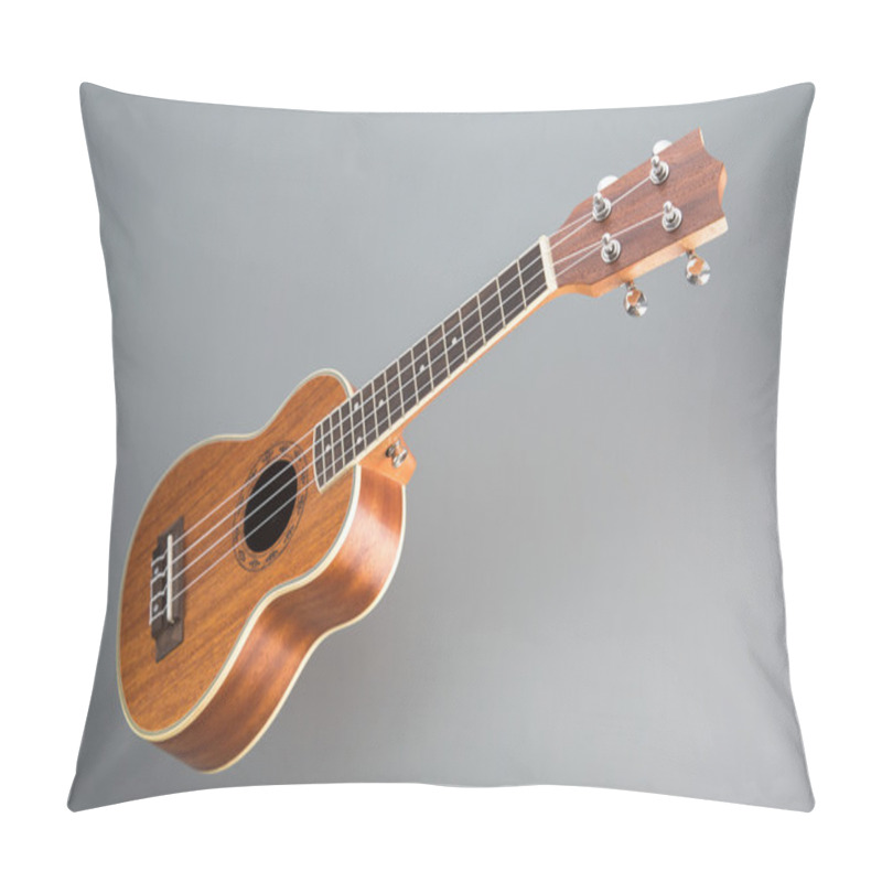 Personality  Hawaiian Ukulele Guitar On Gray Background  Pillow Covers