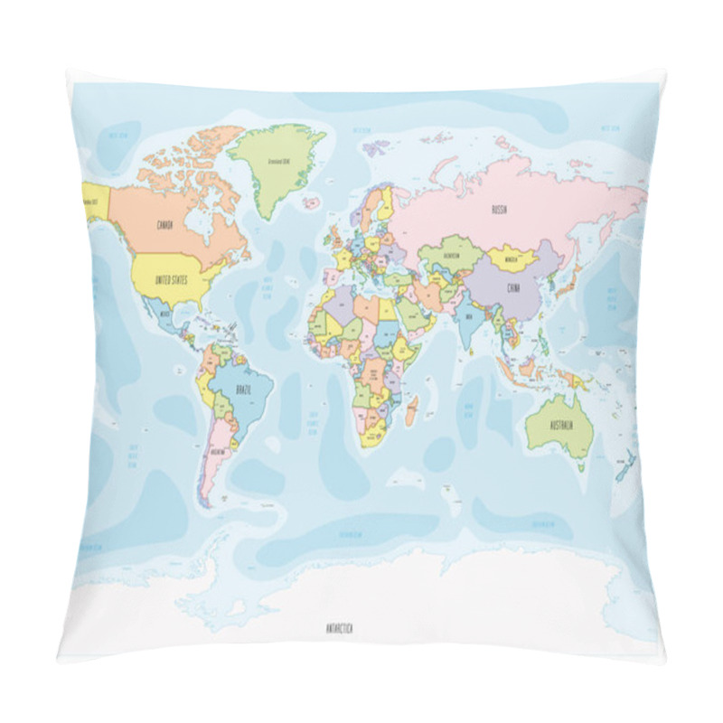 Personality  World Map - Hand-drawn Cartoon Style Pillow Covers