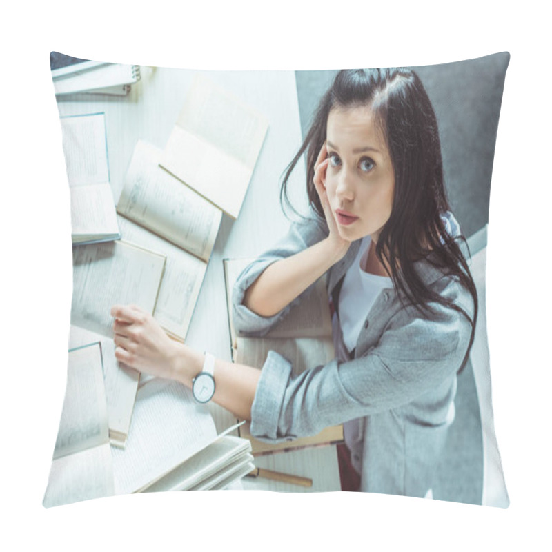 Personality  Girl Studying With Books Pillow Covers