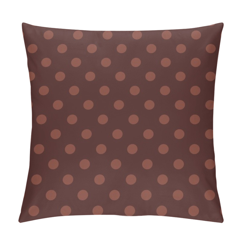 Personality  Seamless Vector Pattern With Brwon Polka Dots On A Dark Chocolate Brown Background. Pillow Covers