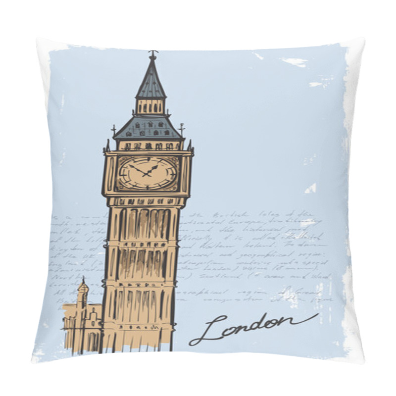 Personality  Hand Drawn Big Ben Pillow Covers