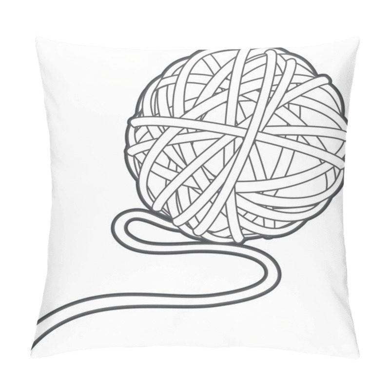 Personality  Ball Of Yarn Vector Outline Pillow Covers