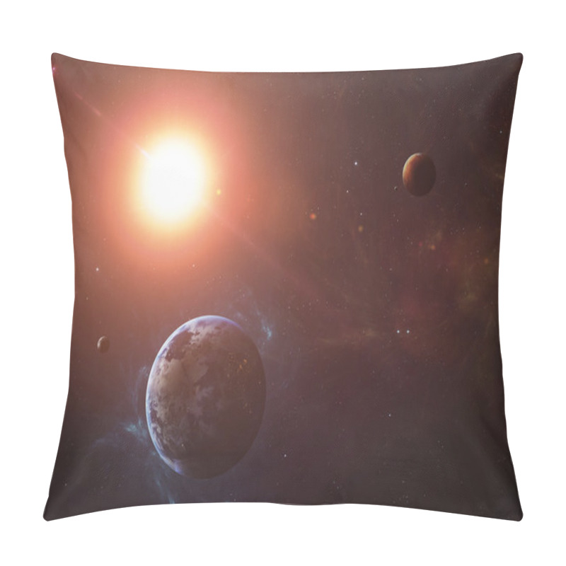 Personality  The Earth With Mars Shot From Space Showing All They Beauty. Extremely Detailed Image, Including Elements Furnished By NASA. Other Orientations And Planets Available. Pillow Covers