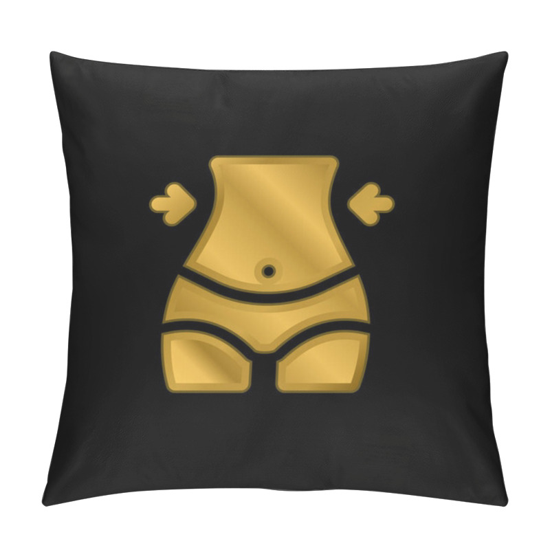 Personality  Body Gold Plated Metalic Icon Or Logo Vector Pillow Covers