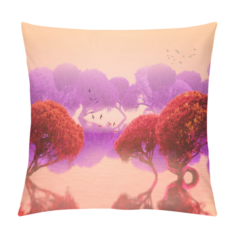 Personality  Peaceful Landscape Of Japanese Gardens Pillow Covers