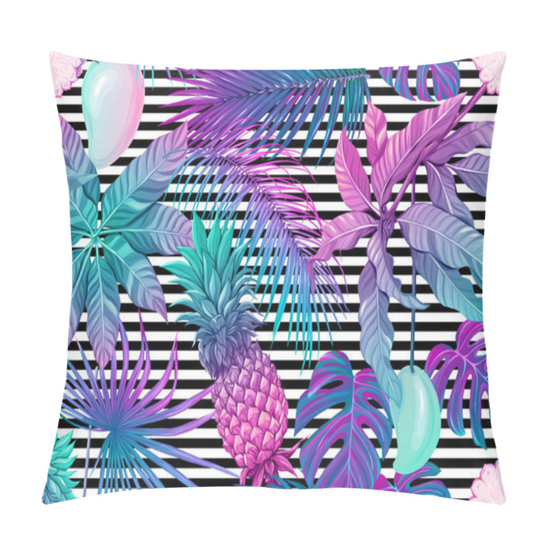 Personality  Seamless Pattern, Background With Tropical Plants Pillow Covers