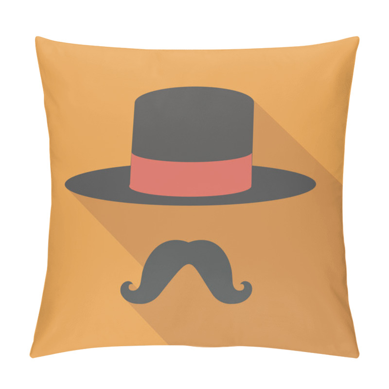 Personality  Cap Hat Magic Icon In Longshadow Style Pillow Covers