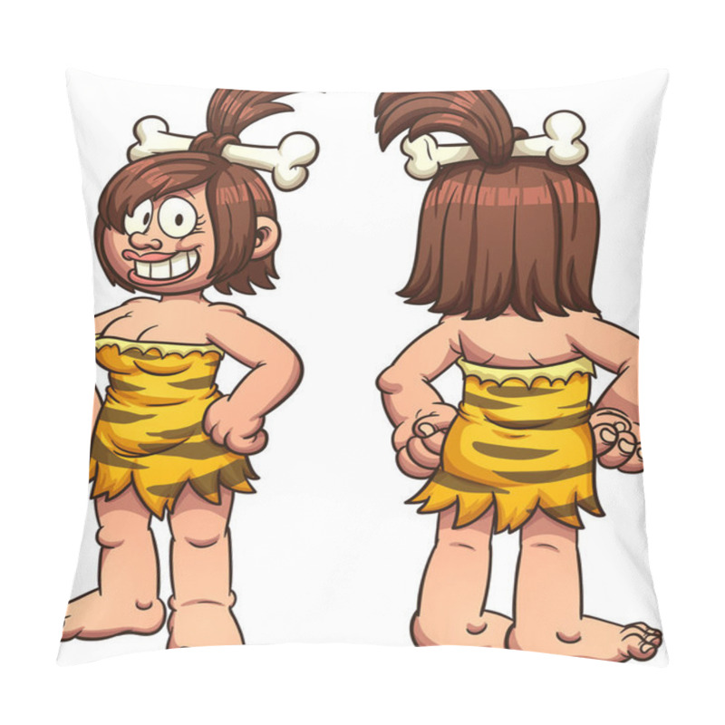 Personality  Cartoon Cavewoman Front And Back Pillow Covers