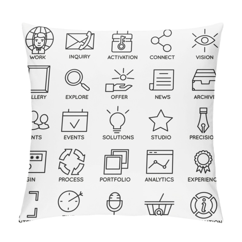 Personality  Set Of Seo And Internet Service Icons - Part 7 Pillow Covers