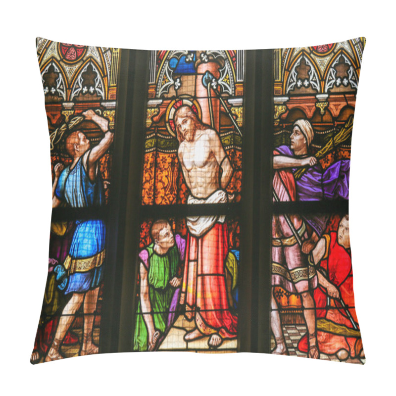 Personality  Stained Glass - Flagellation Of Christ Pillow Covers