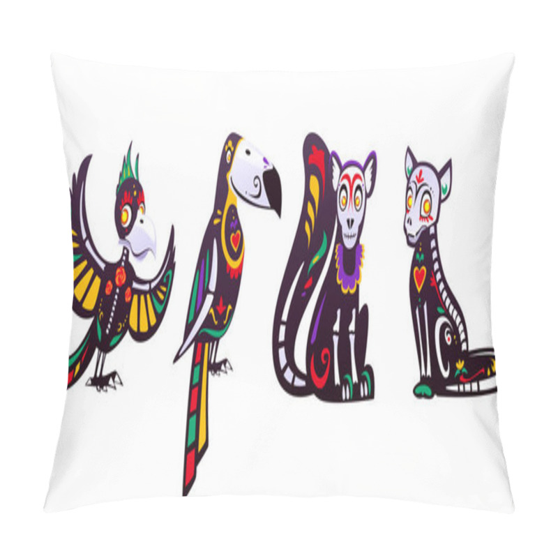 Personality  Day Of The Dead, Dia De Los Muertos Animals Set Pillow Covers