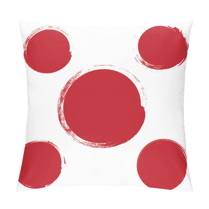 Personality  Red Grunge Circles Pillow Covers