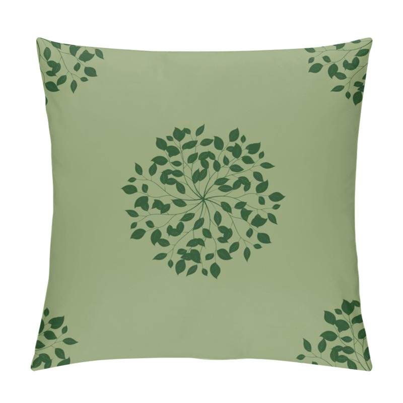 Personality  Round Leaves Seamless Pattern Background Big Design On Pastel Green For Prints, Textiles, Packaging, Fabrics, And Wrapping Paper Pillow Covers