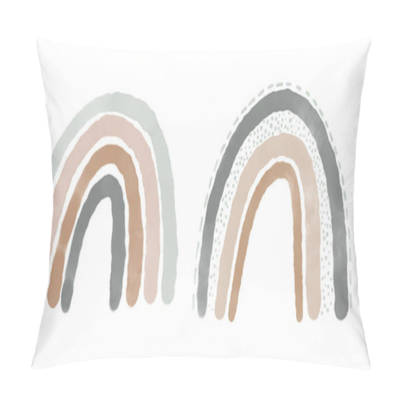 Personality  Abstract Rainbows Hand Drawn Illustration Set. Arches Decorative Paper Cut Simple Composition Pillow Covers