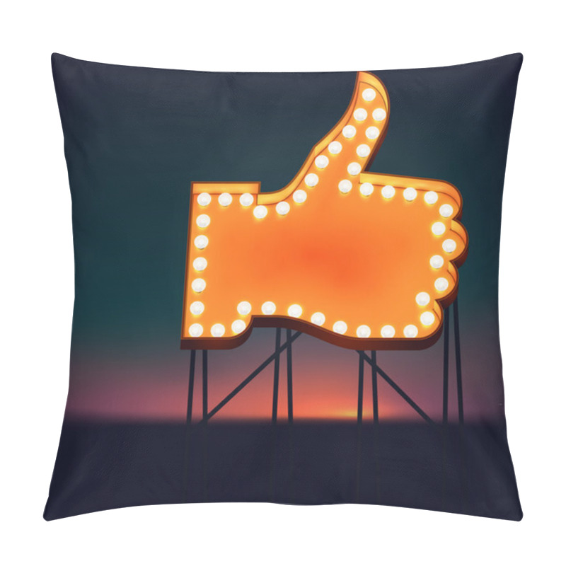 Personality  Thumbs Up Glowing With Bulbs. Pillow Covers