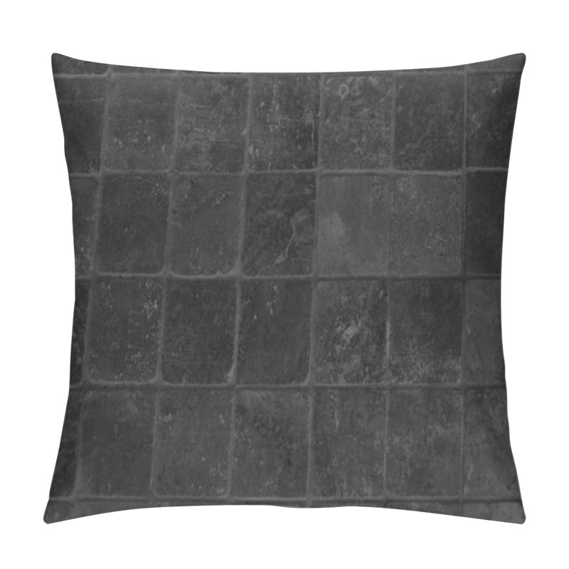 Personality  Ceramic Tile And Bordure Stone Texture, Ceramic And Bordure Abstract Background Pattern, Black White Gray Seamless Ceramic And Bordure Texture Pillow Covers