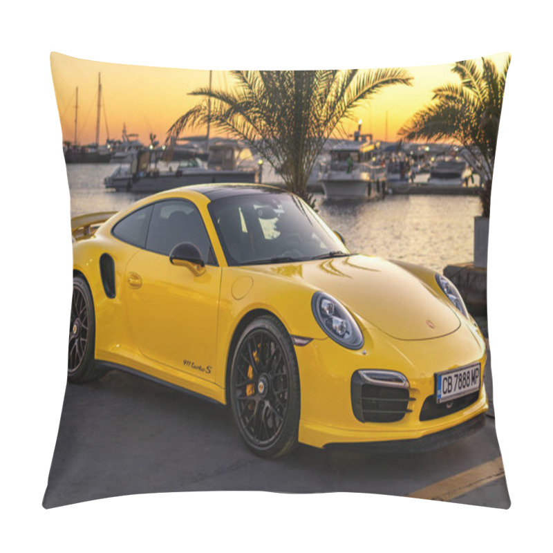 Personality  Yellow Porsche 911 Turbo S At Sunset Pillow Covers