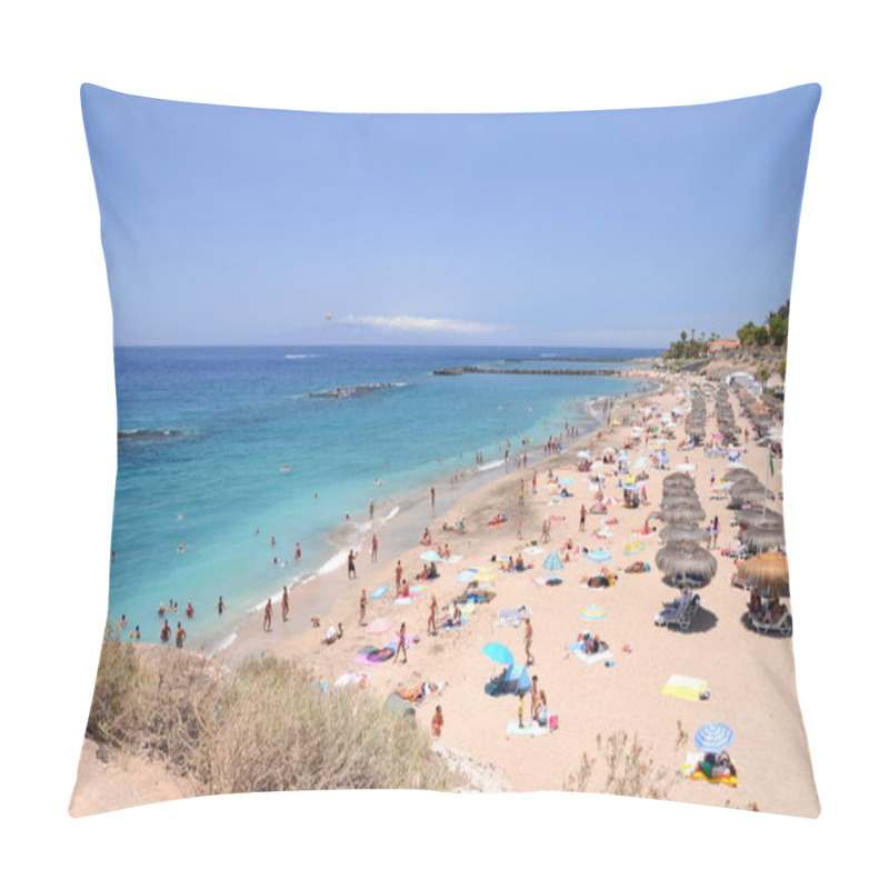 Personality  Gorgeous Azure  Sandy  Playa Del Duque In Adeje On Tenerife, Spain Pillow Covers