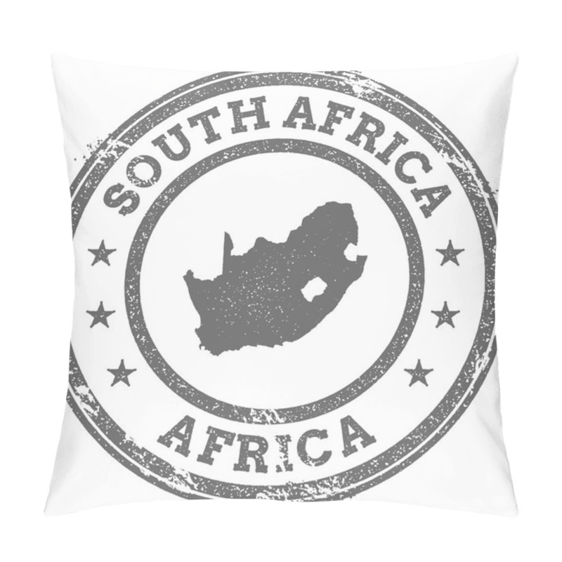 Personality  South Africa Grunge Rubber Stamp Map And Text. Pillow Covers