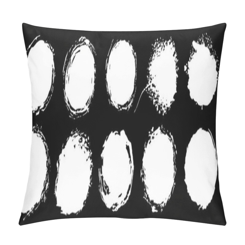 Personality  Set Of Grunge Circles. Vector Grunge Round Shapes.  Black And White (alpha Channel) Shapes, Stains And Dirty Splashes And Spots Isolated  On White Background. Pillow Covers