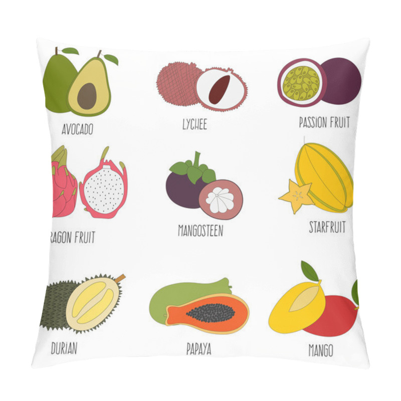 Personality  Fresh Exotic Fruits Set Pillow Covers